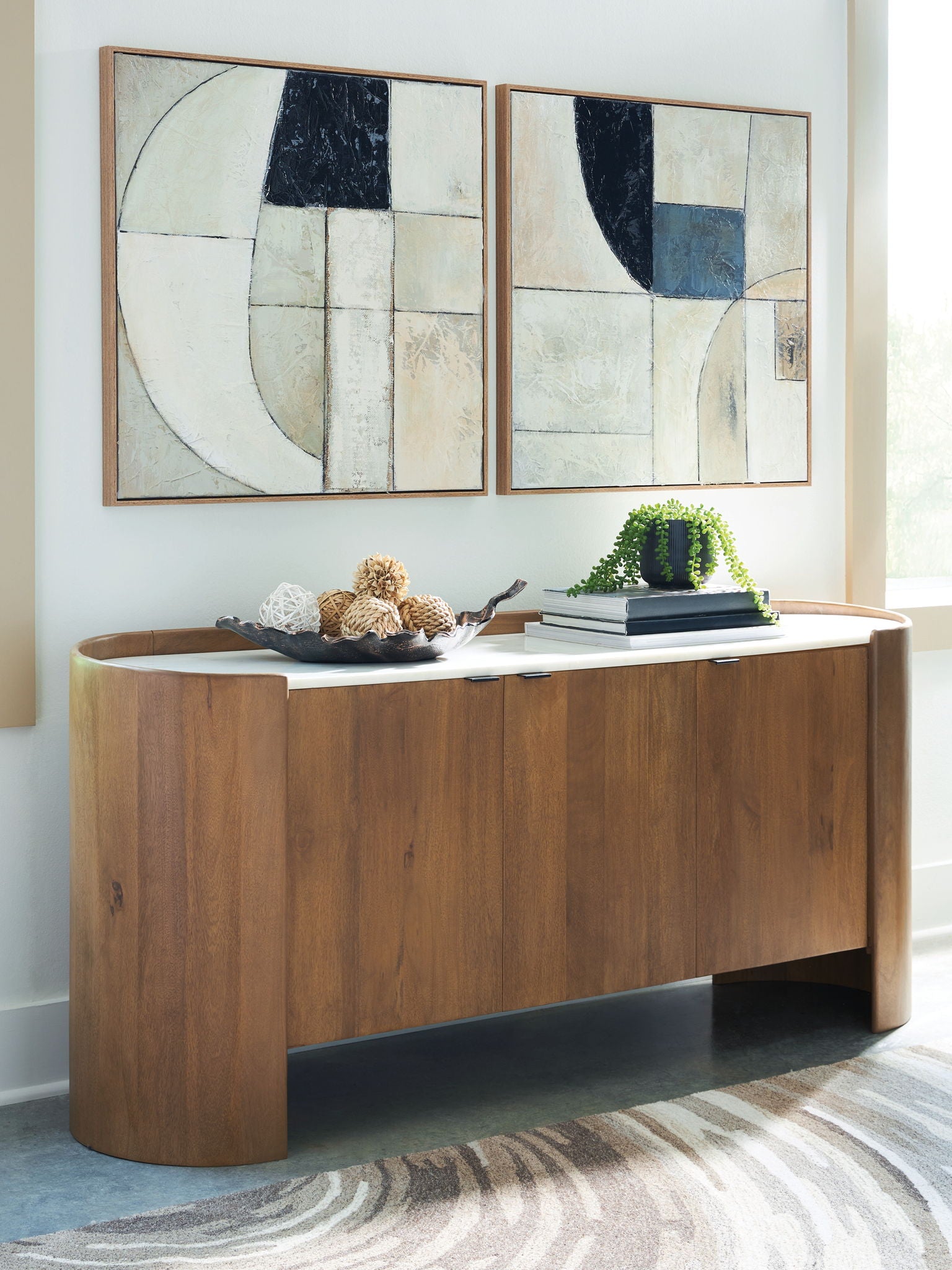 Fitzroy - Meuble d'appoint - Brun / Blanc