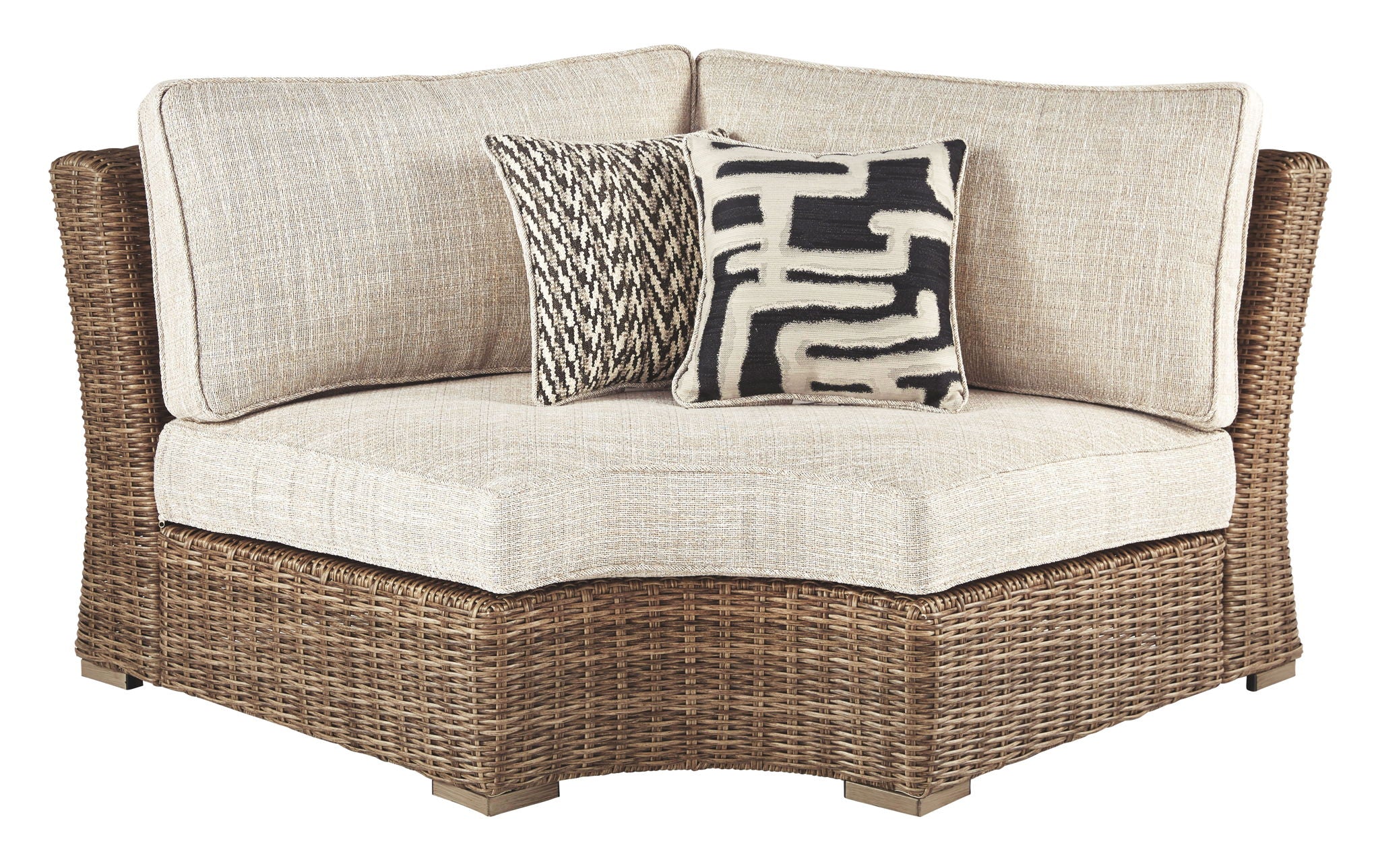 Beachcroft - Chaise d'angle courbée avec coussin - Beige