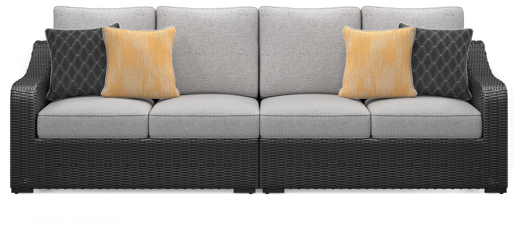 Beachcroft - Causeuse d'extérieur 2 pièces avec coussin - Noir / Gris clair