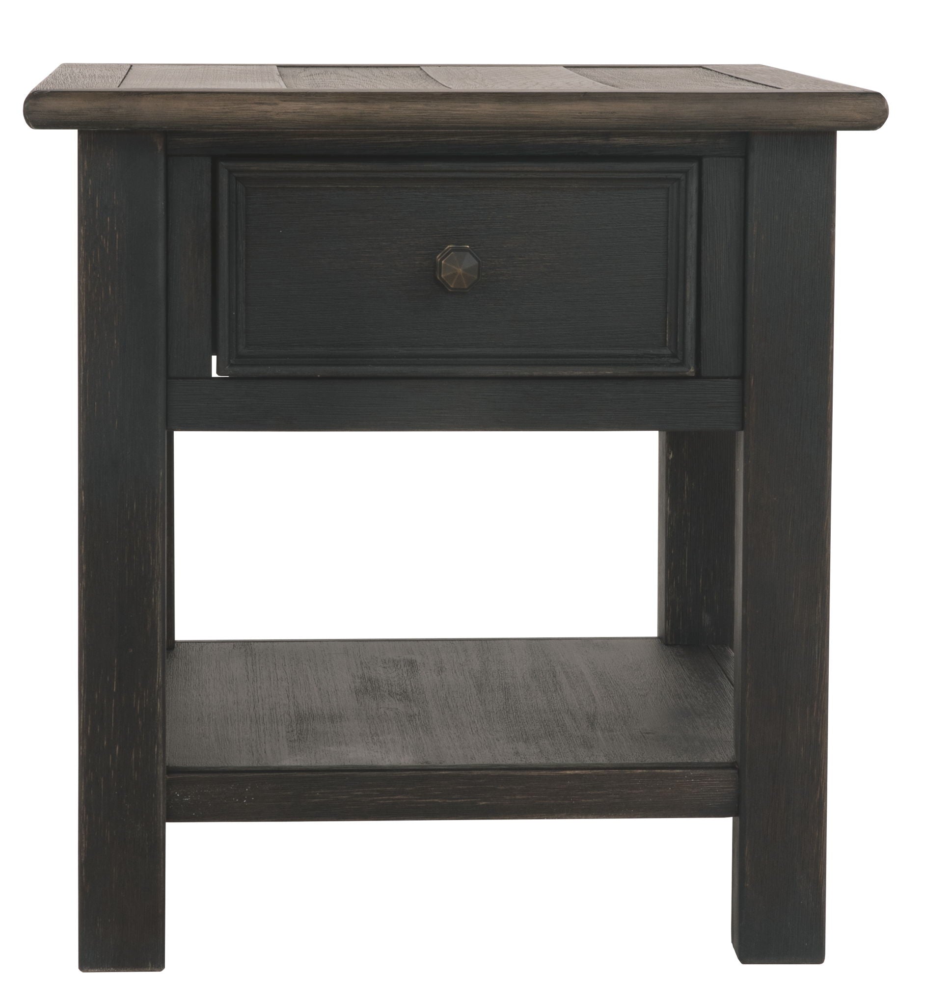 Tyler Creek - Table d'appoint rectangulaire - Gris-brun / Noir