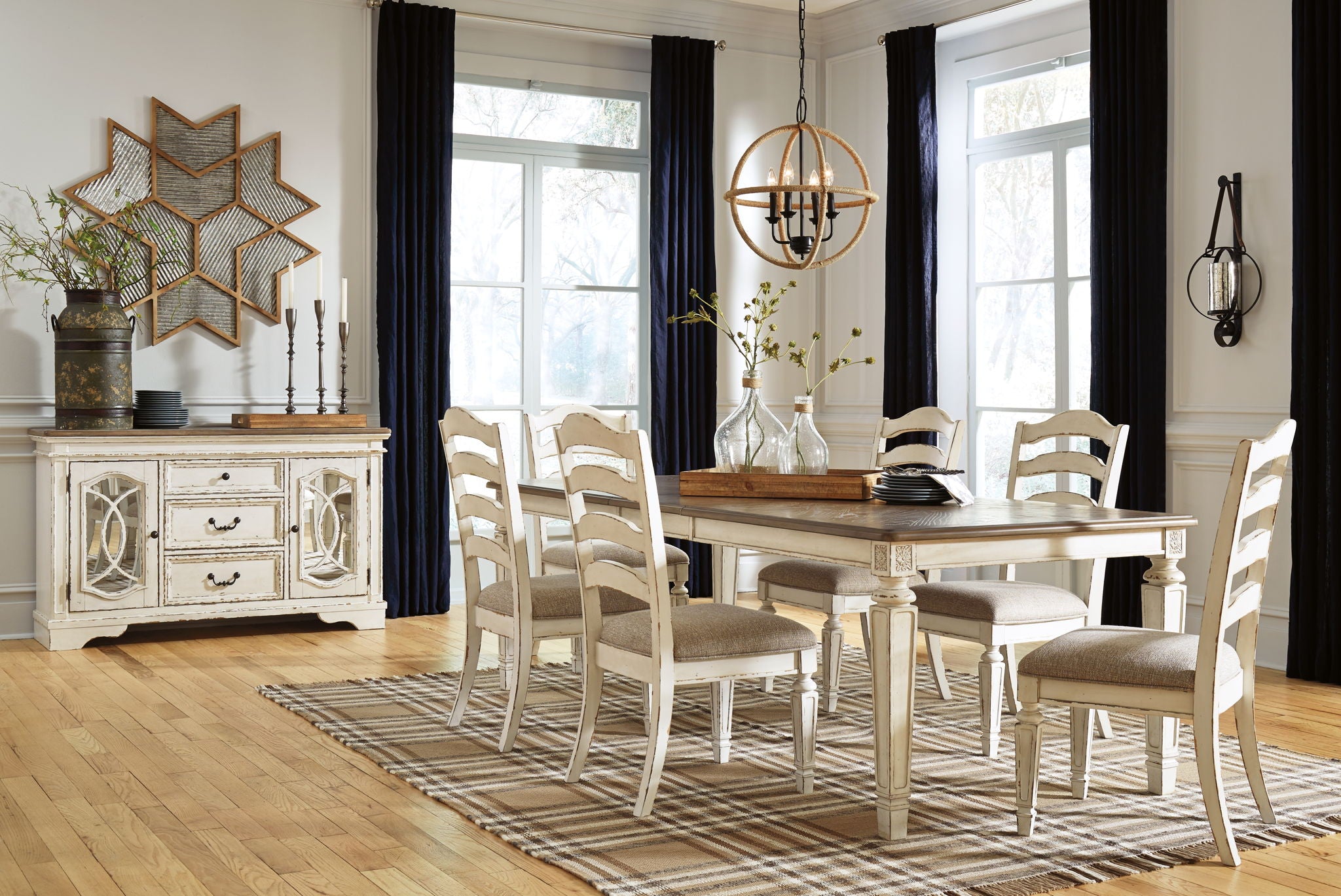 Realyn - Ensemble table et chaises de salle à manger rectangulaire