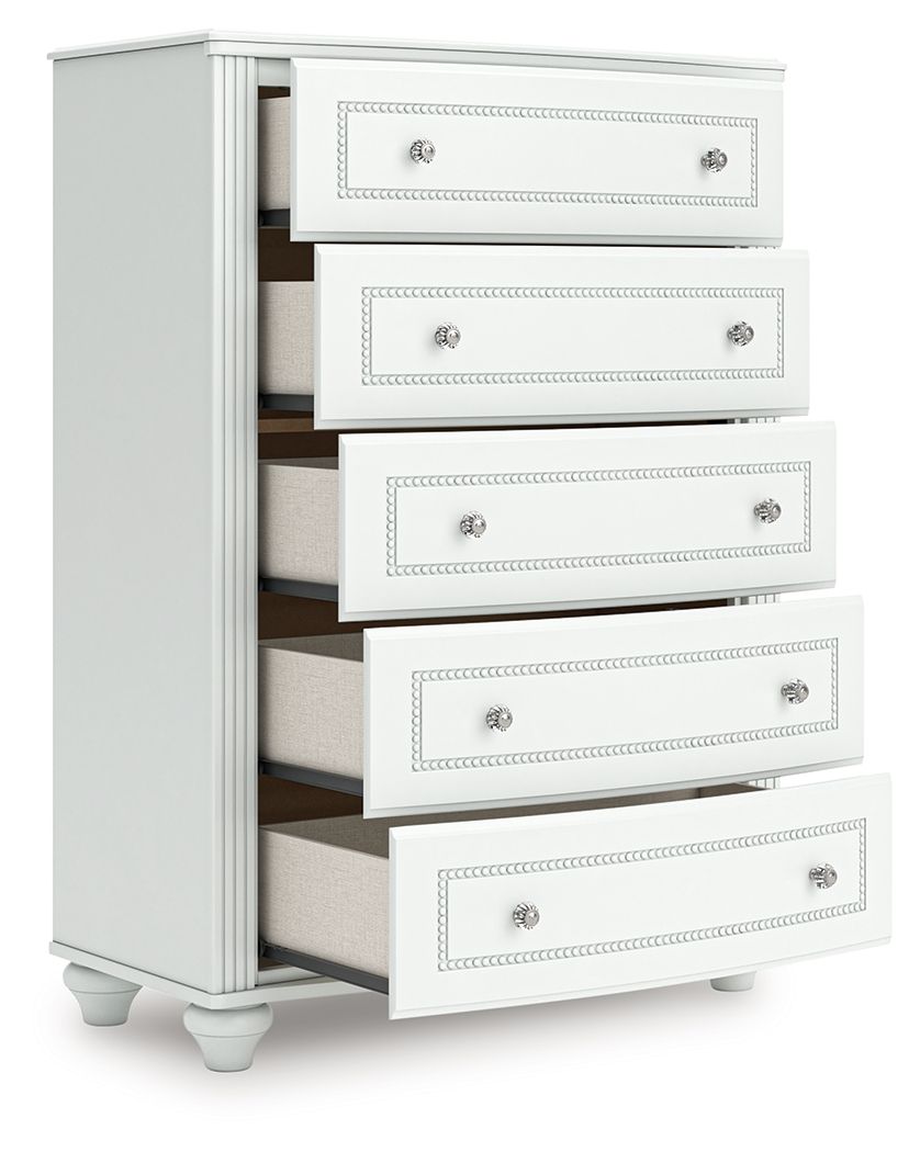 Kozlani - Commode à cinq tiroirs - Blanc