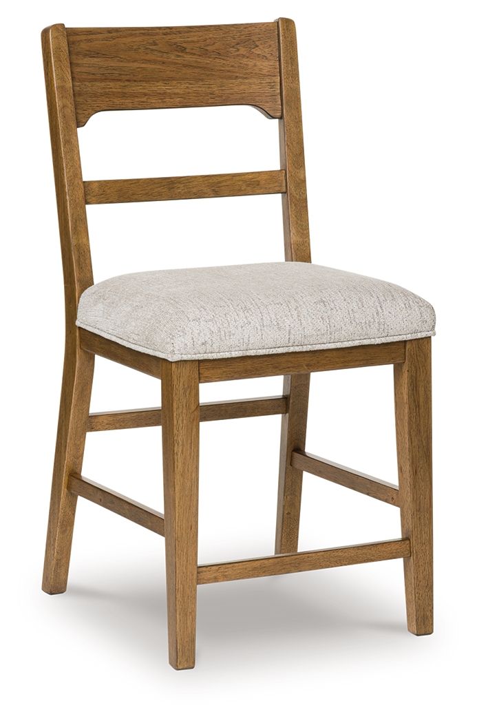 Cabalynn - Tabouret de bar rembourré (Lot de 2) - Avoine / Brun clair