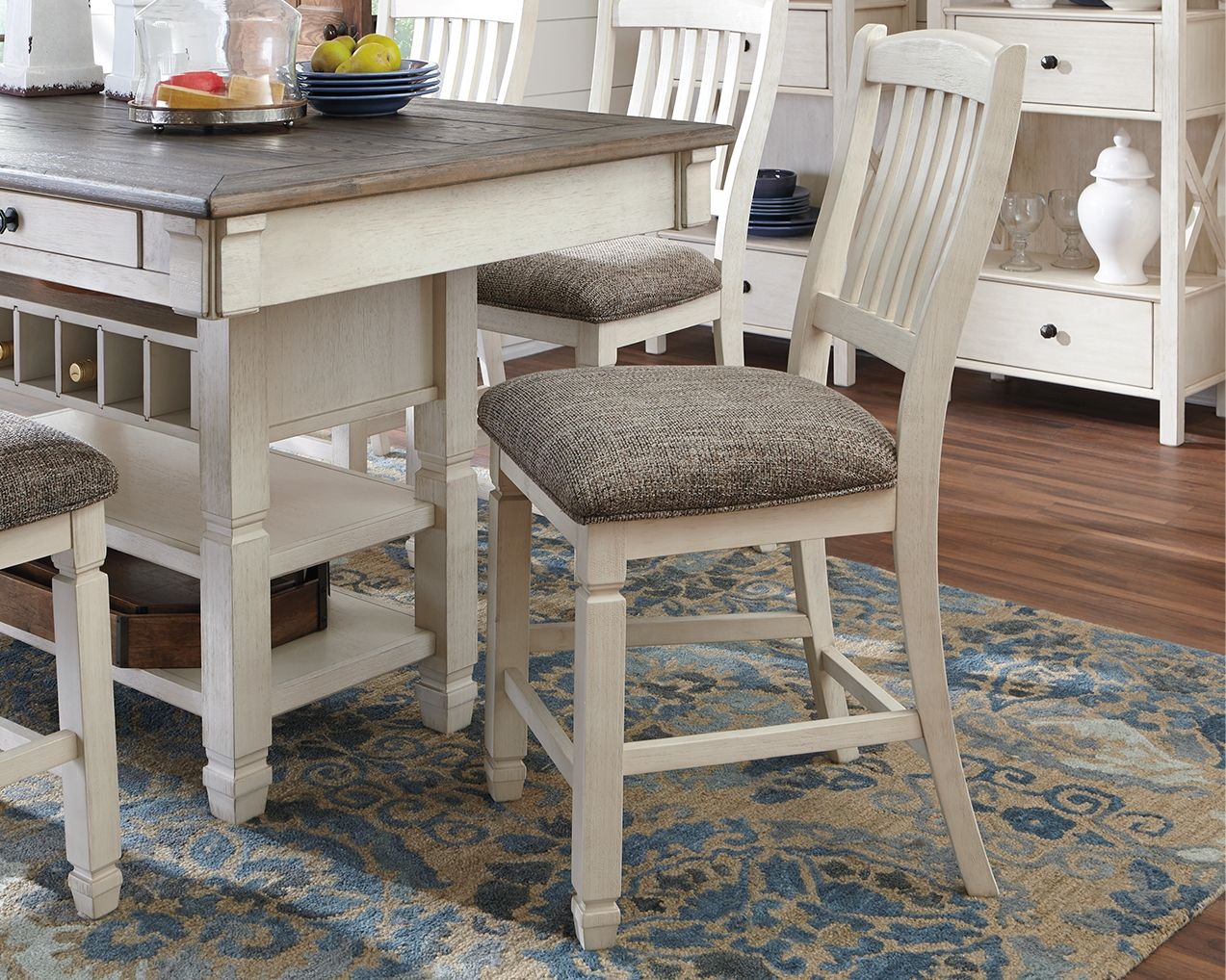 Bolanburg - Tabouret de bar rembourré (lot de 2) - Beige