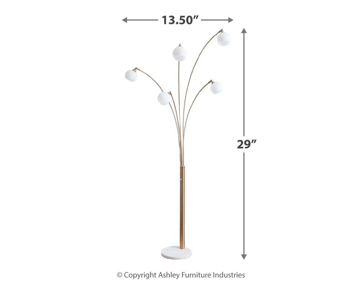 Taliya - Lampe à arc en métal - Champagne / Blanc