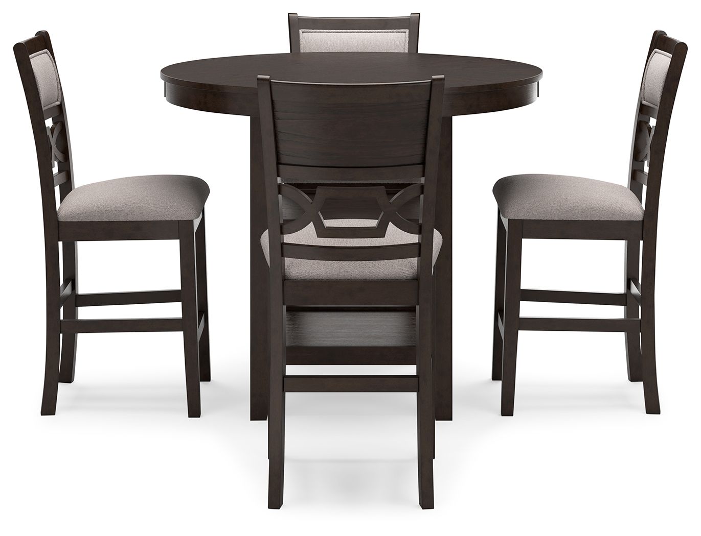 Langwest - Ensemble table haute de salle à manger (5 pièces) - Marron