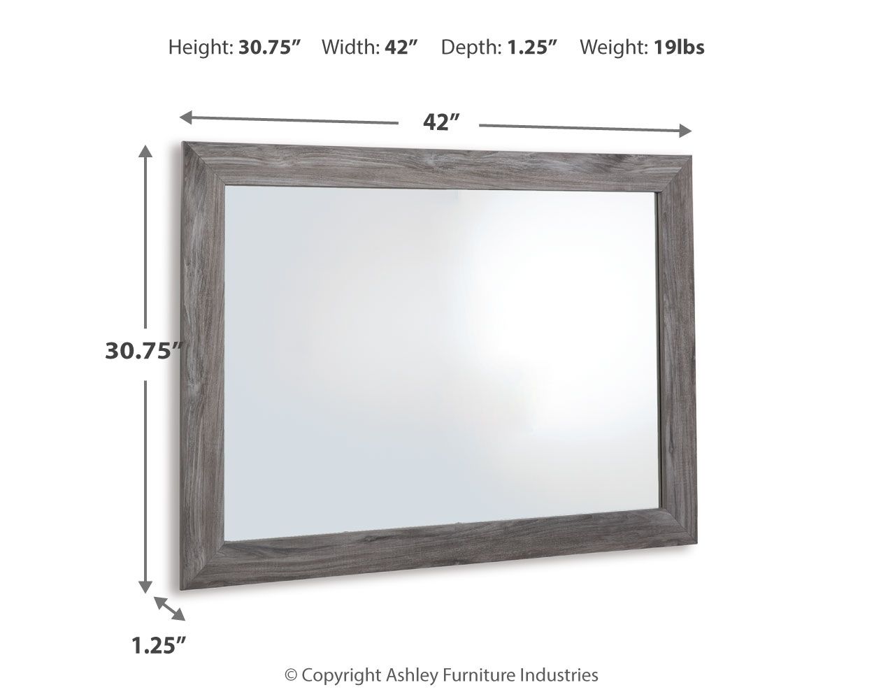 Bronyan - Miroir de Chambre - Gris foncé