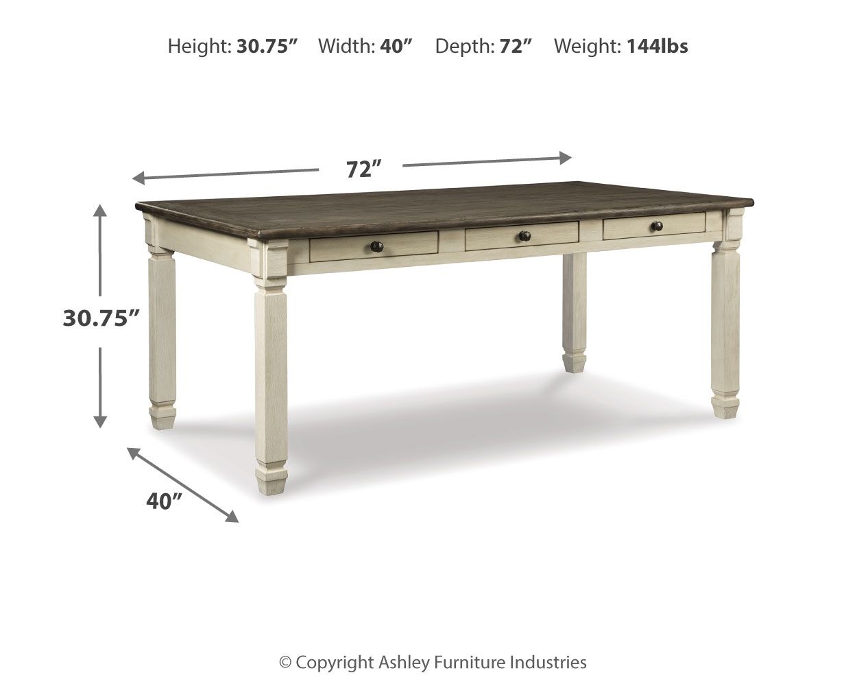 Bolanburg - Table de salle à manger rectangulaire - Beige