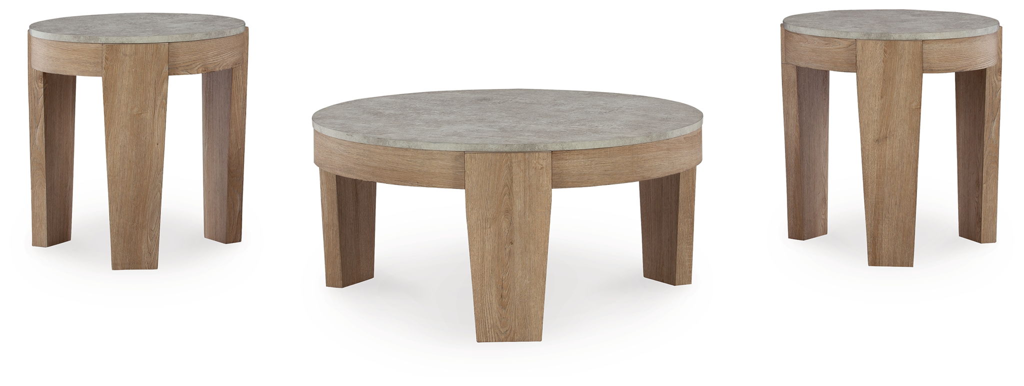 Guystone - Lot de tables d'appoint (lot de 3) - Marron clair