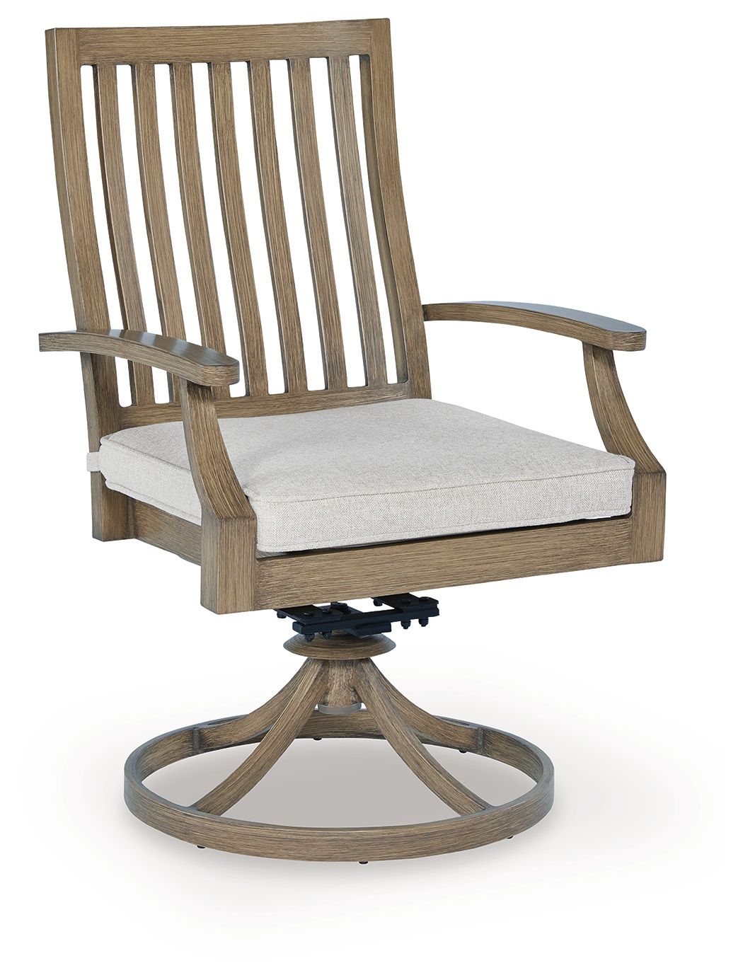 Rainier Ranch - Fauteuil pivotant avec coussin (lot de 2) - Brun / Beige
