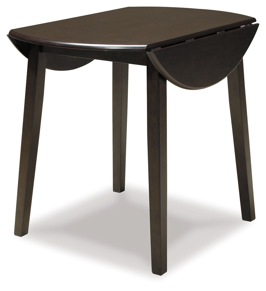 Hammis - Table à abattants ronde DRM - Marron foncé