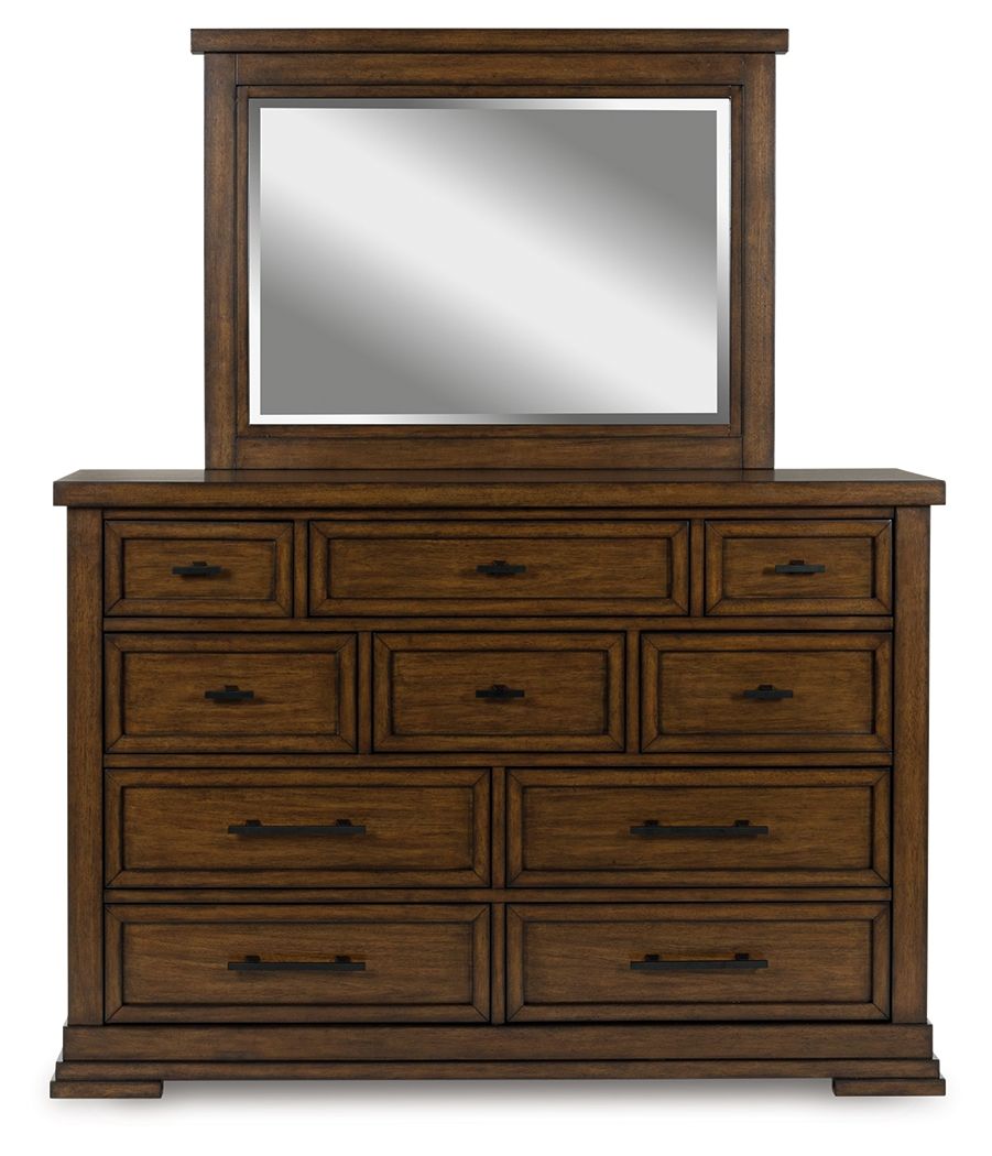 Taffenbrook - Commode et miroir - Brun moyen