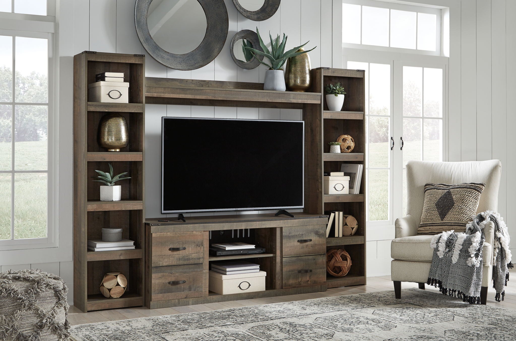 Trinell - Meuble de divertissement 4 pièces avec support TV de 60 po
