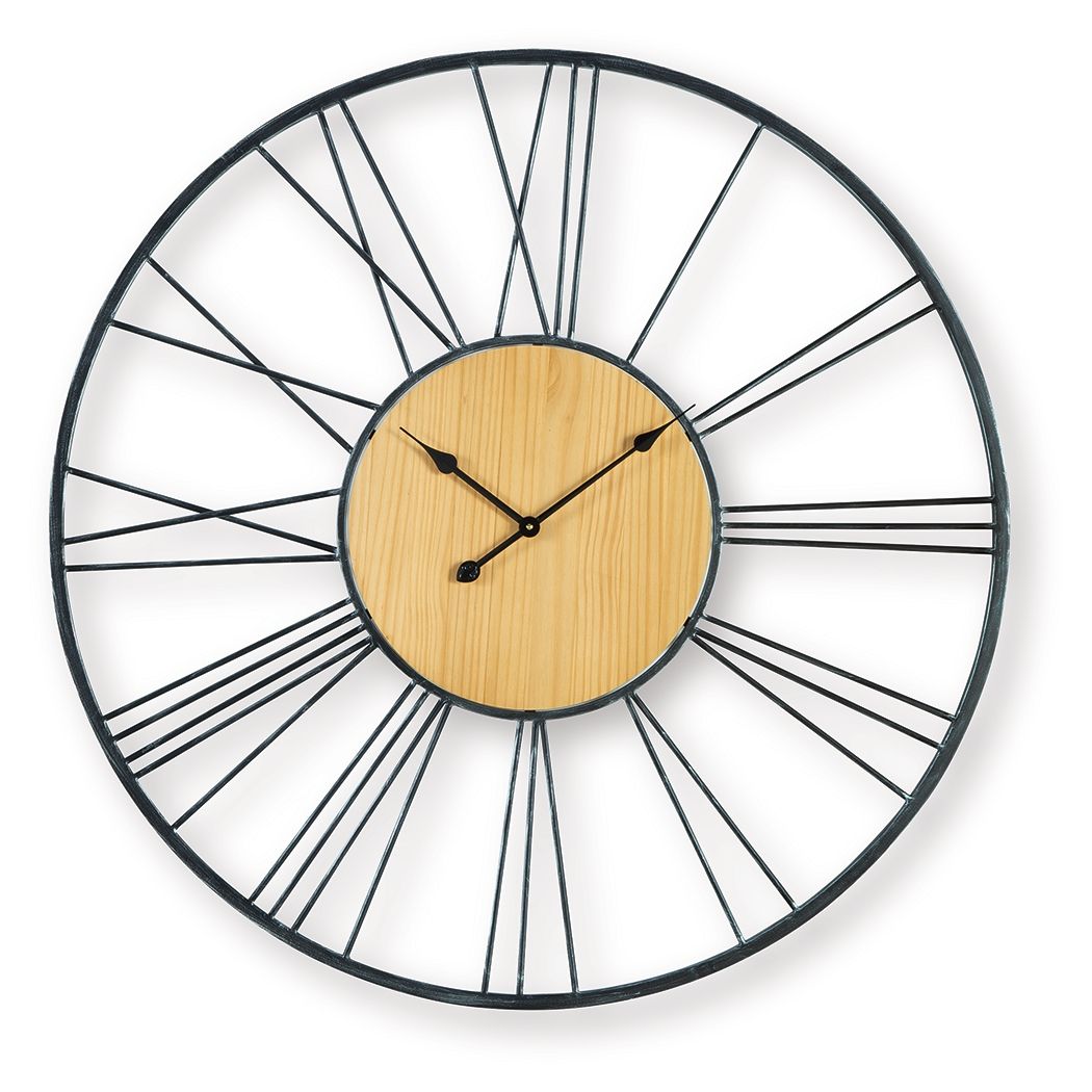 Brockett - Horloge Murale - Noir / Naturel