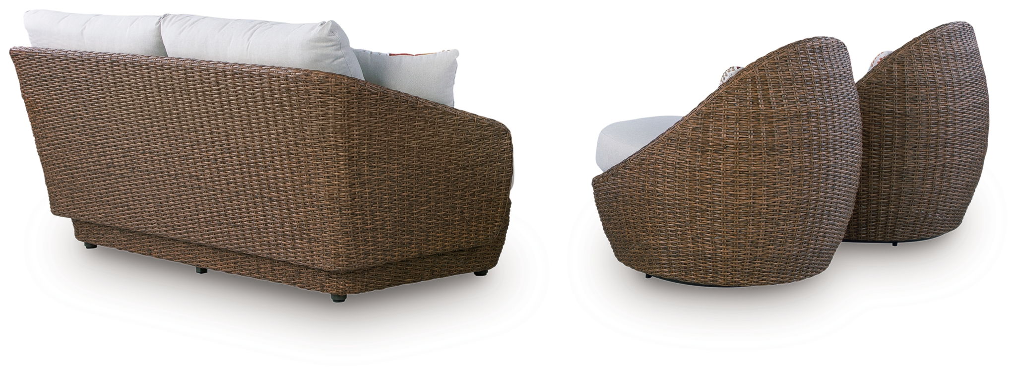 Double Point - Ensemble Causeuse et Fauteuils Pivotants (Lot de 3) - Beige
