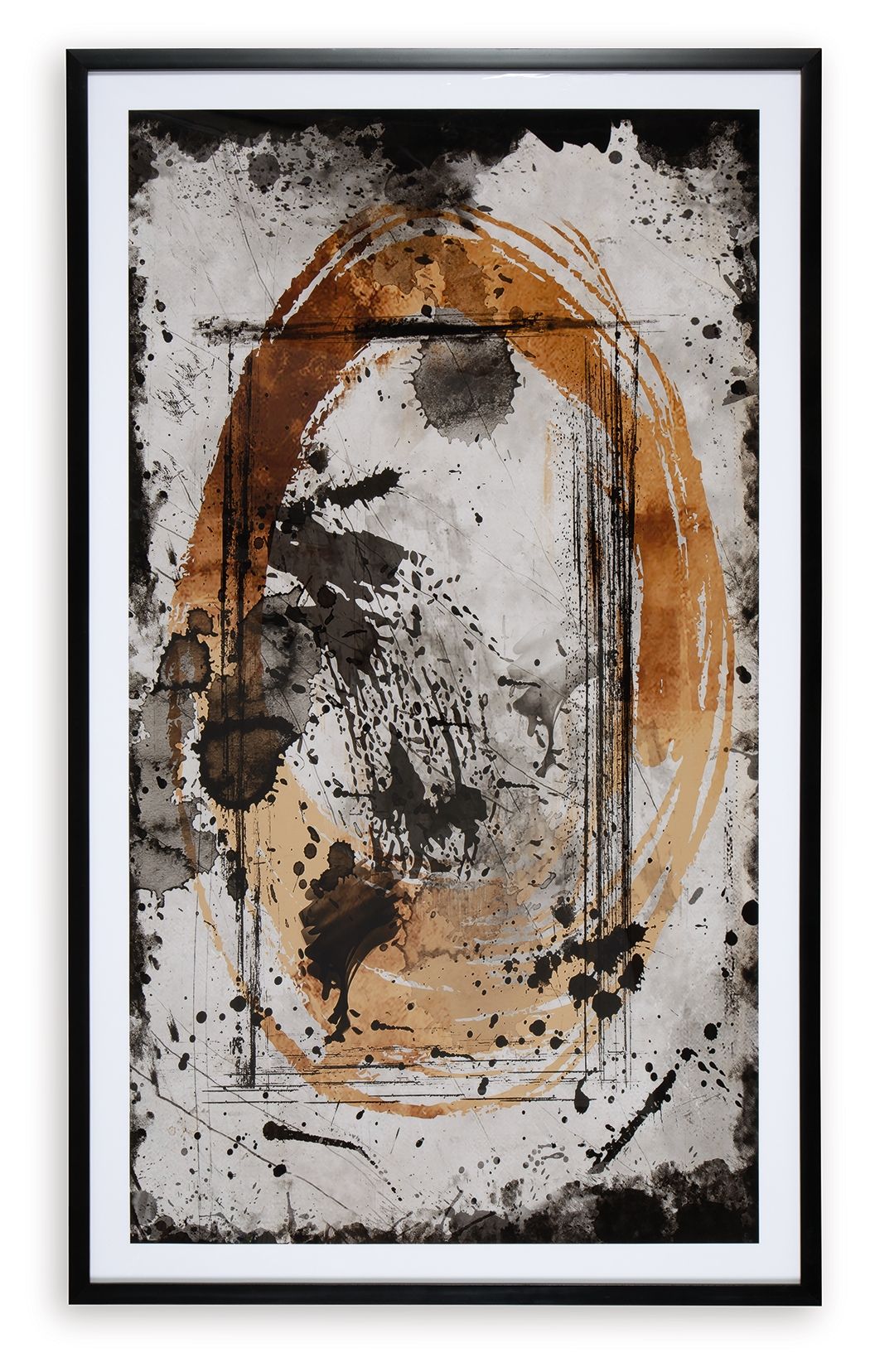 Fissuration - Art Mural - Noir / Caramel / Havane