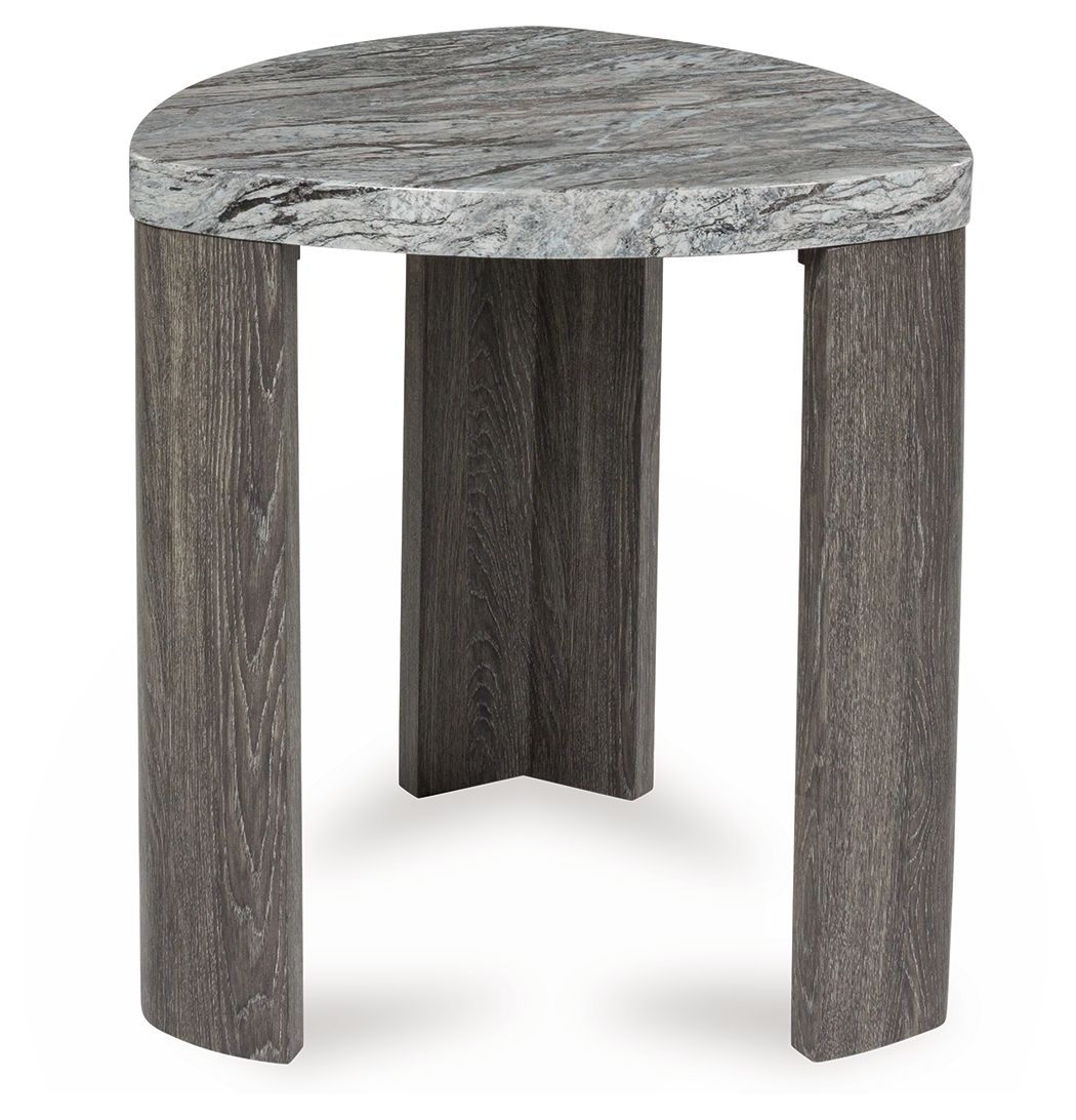Surmour - Table d'appoint triangulaire - Gris / Marron