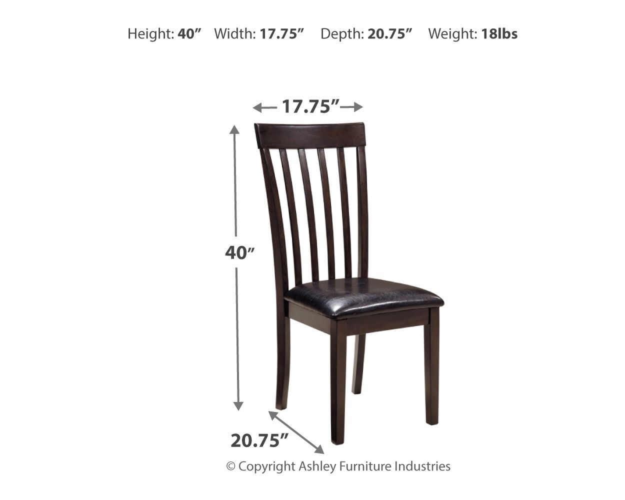 Hammis - Chaise de salle à manger capitonnée (Lot de 2) - Marron foncé