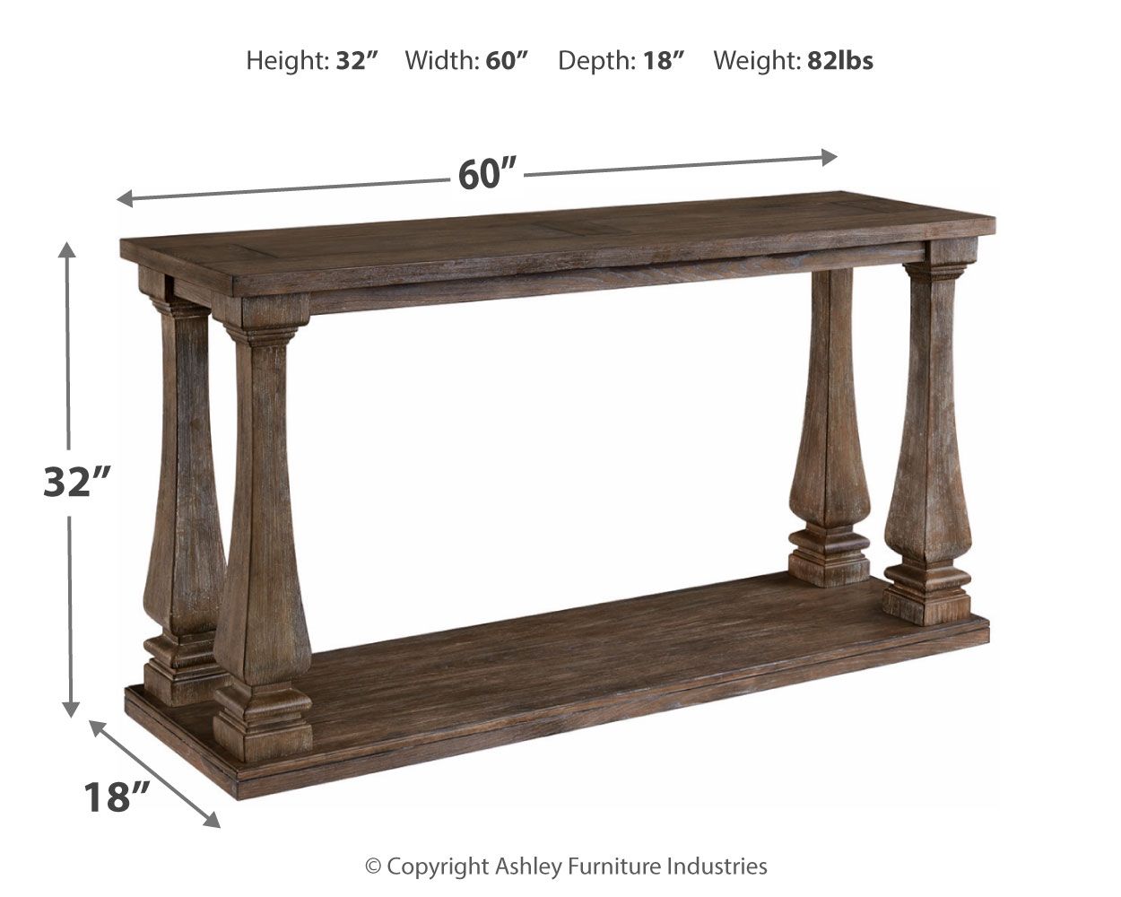 Johnelle - Table console - Gris