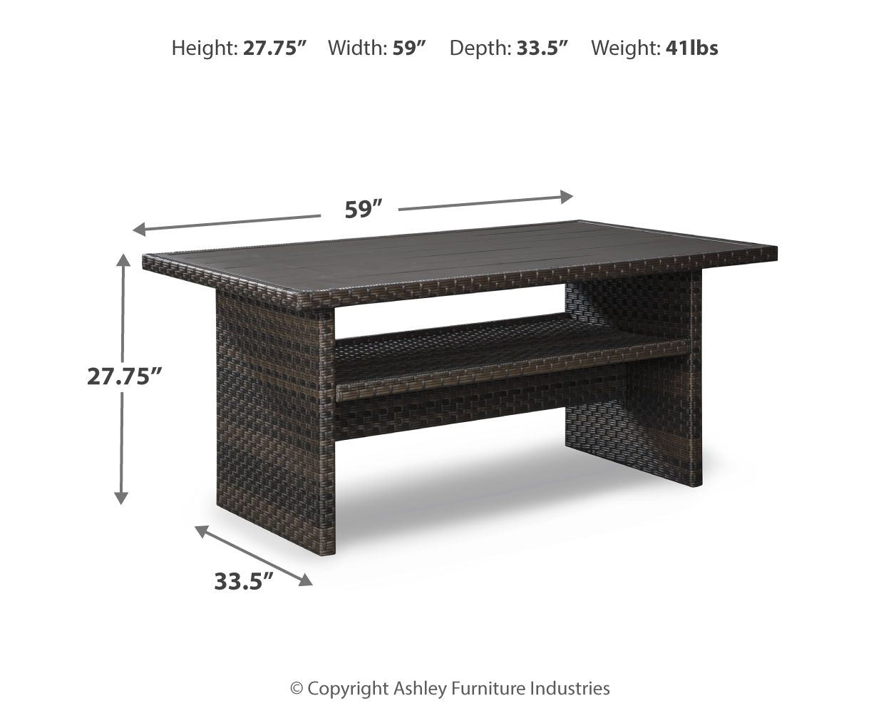 Easy Isle - Table multi-usage RECT - Marron foncé / Beige