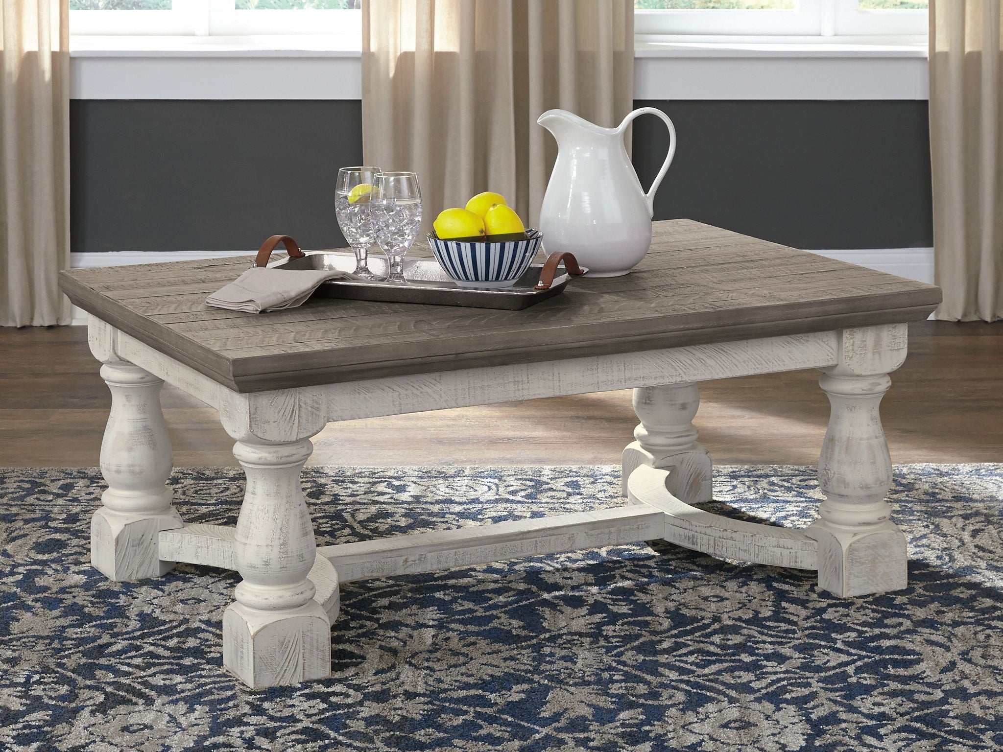 Havalance - Table basse rectangulaire - Gris / Blanc