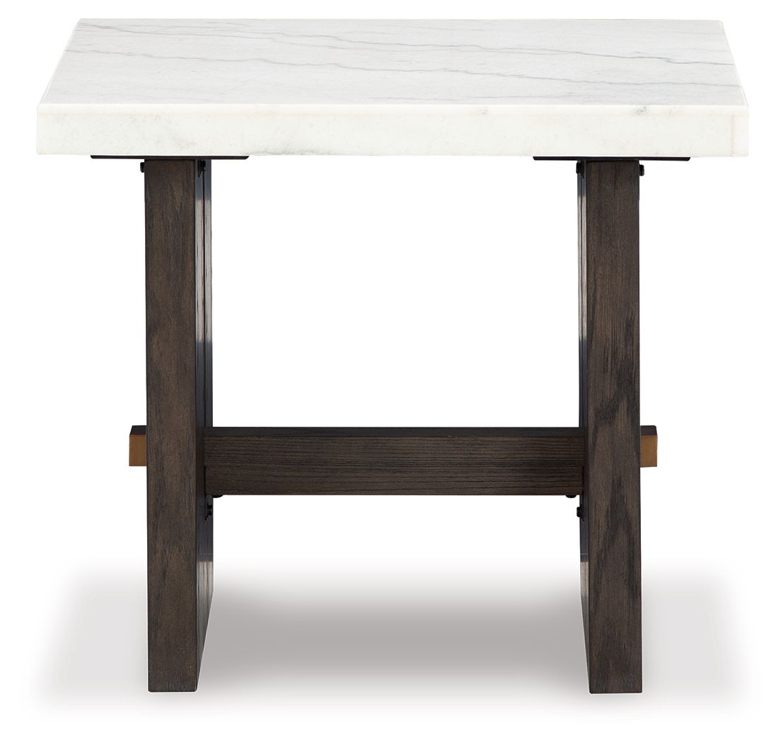 Burkhaus - Table d'appoint rectangulaire - Blanc / Marron foncé