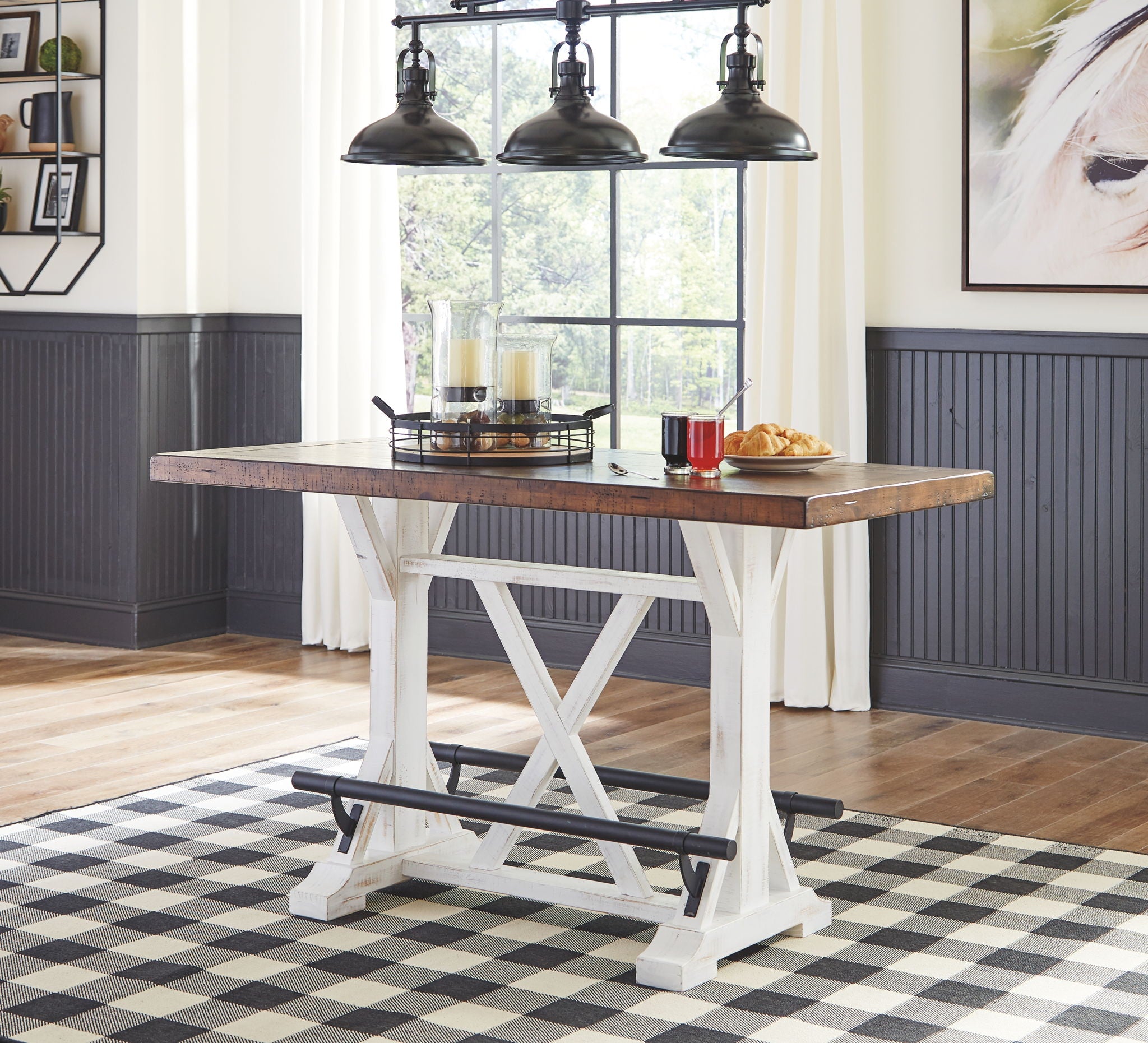 Valebeck - Ensemble table hauteur comptoir