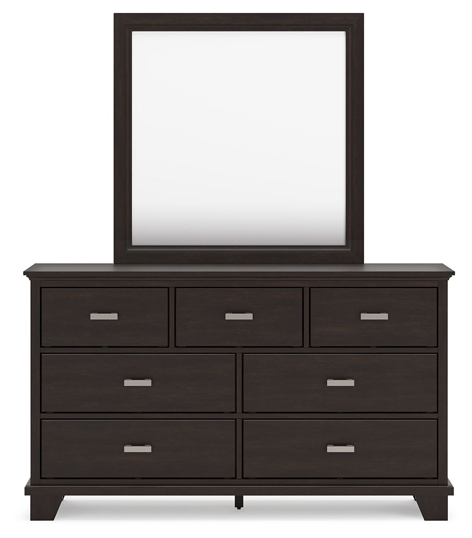 Covetown - Commode et miroir - Marron foncé
