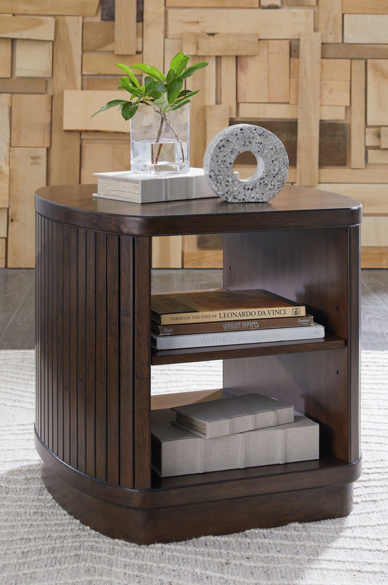 Korestone - Table d'appoint carrée - Marron foncé
