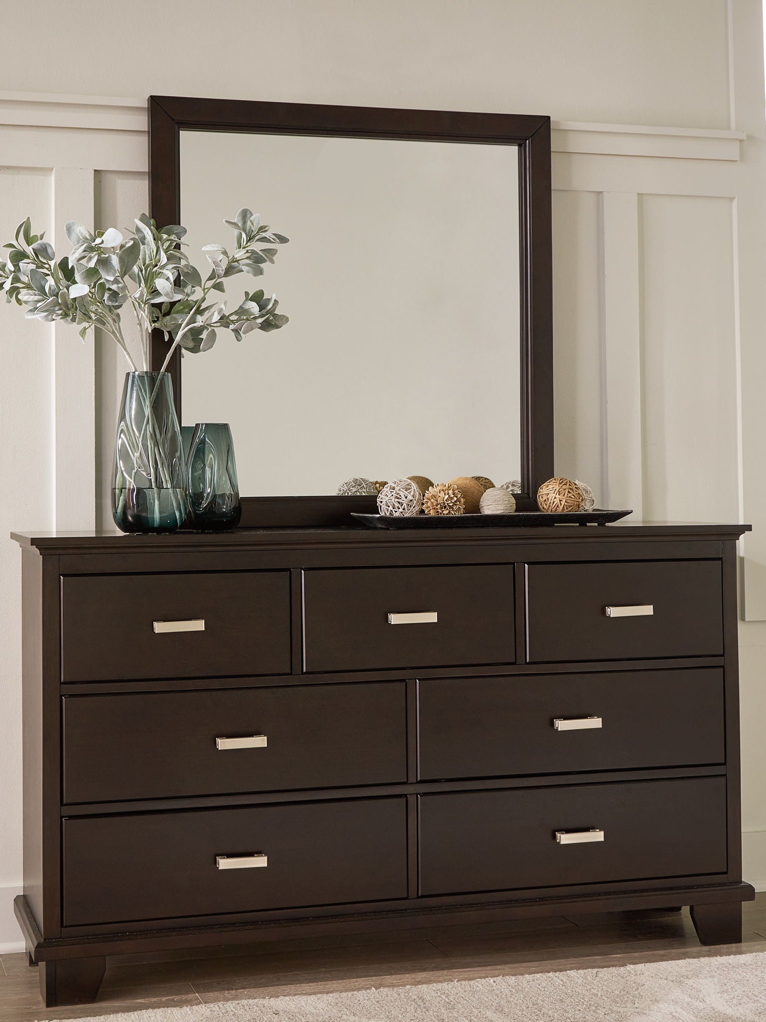 Covetown - Commode et miroir - Marron foncé