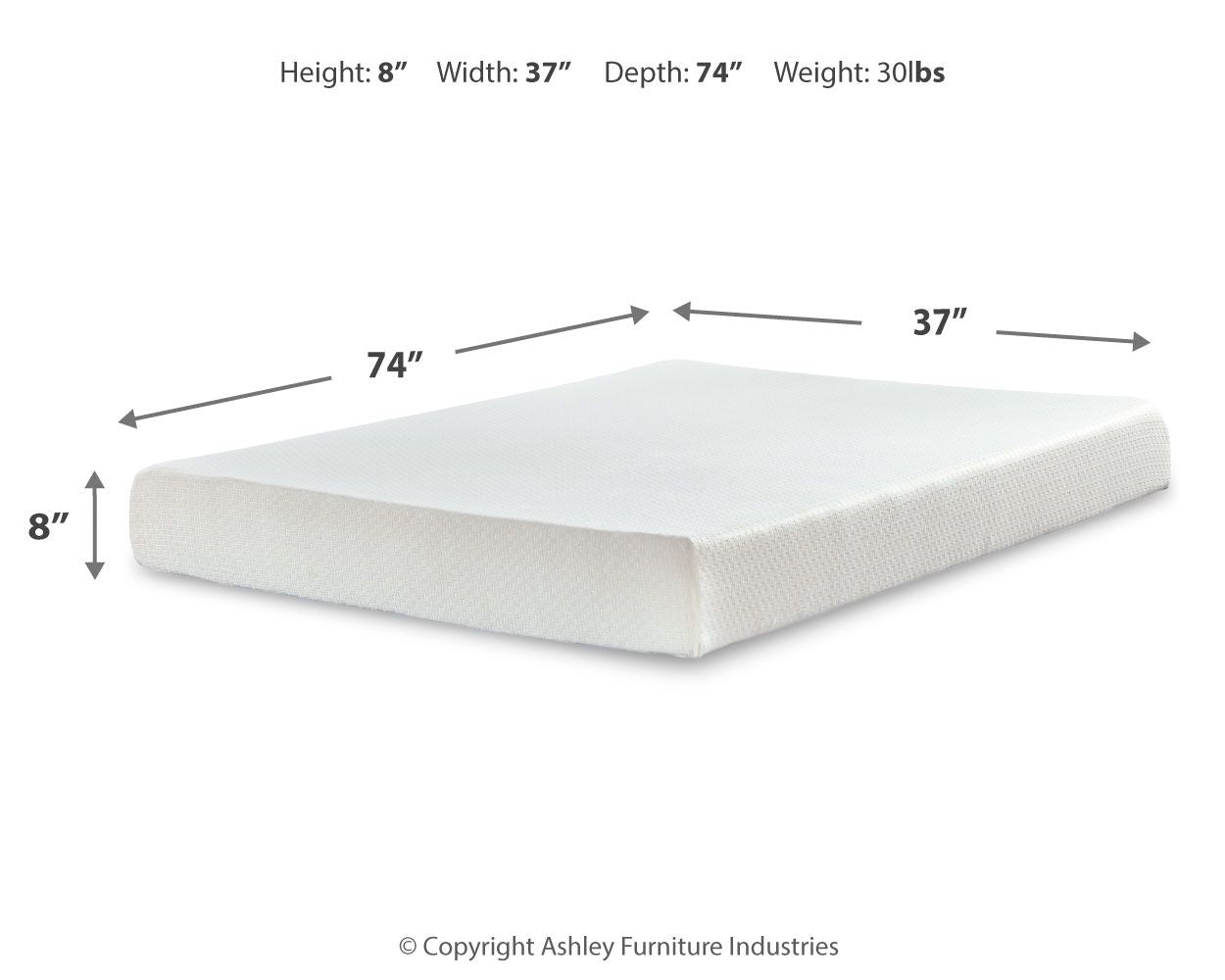 Matelas en mousse à mémoire de forme moyenne Chime 8 pouces