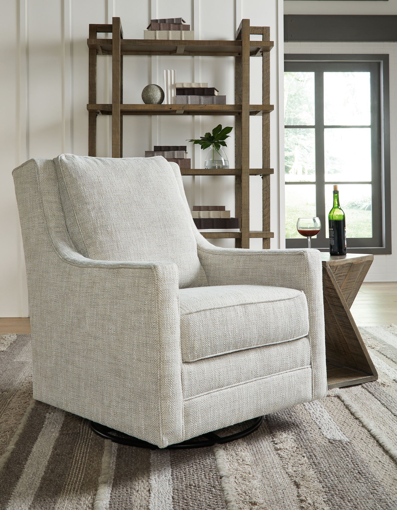 Kambria - Fauteuil d'appoint pivotant et inclinable - Tissu - Fog