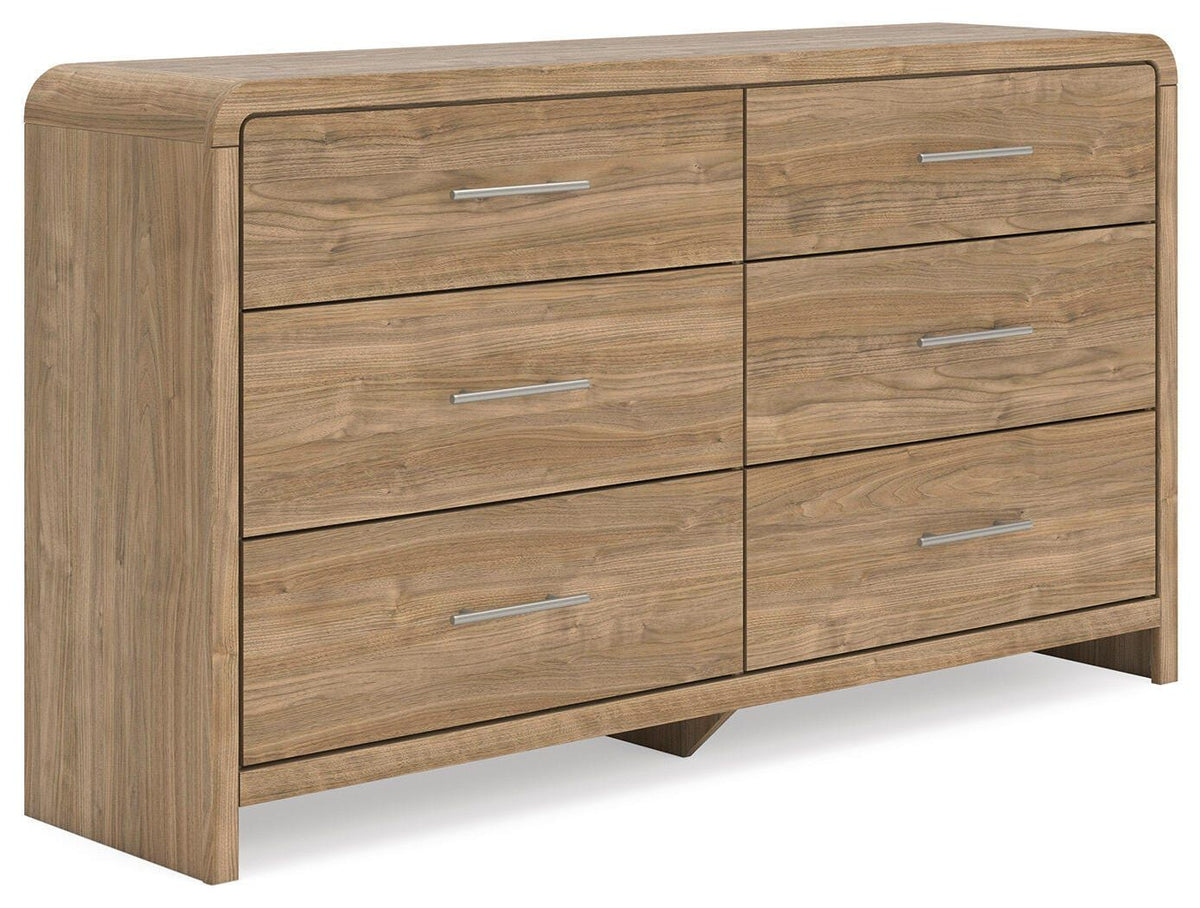 Gramburg - Six Drawer Dresser - Warm Natural Brown - Wood