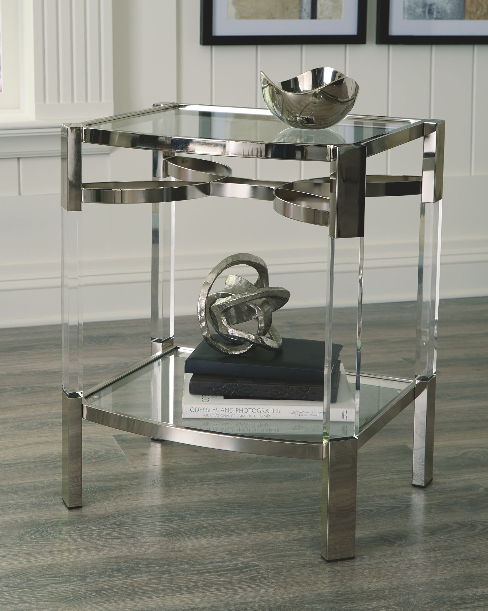 Chaseton - Table d'appoint - Fini transparent / argenté