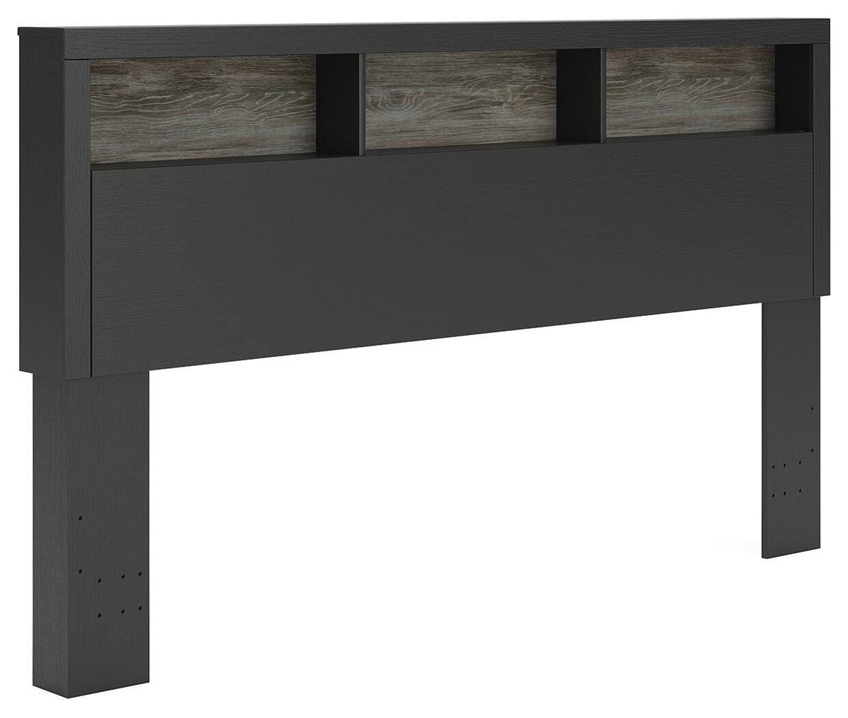 Broachmyn - King Bookcase Headboard - Black / Gray - Wood