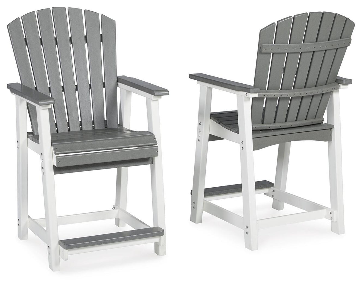 Transville - Tabouret de bar (lot de 2) - Gris / Blanc