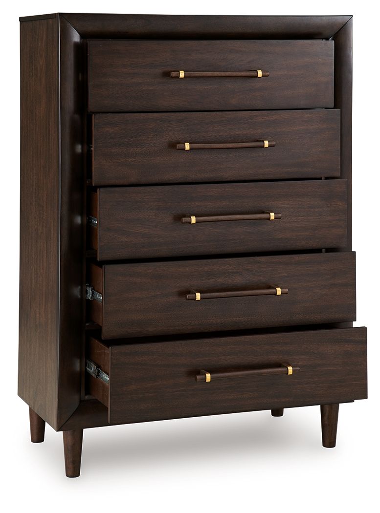 Dantenton - Commode à cinq tiroirs - Merlot