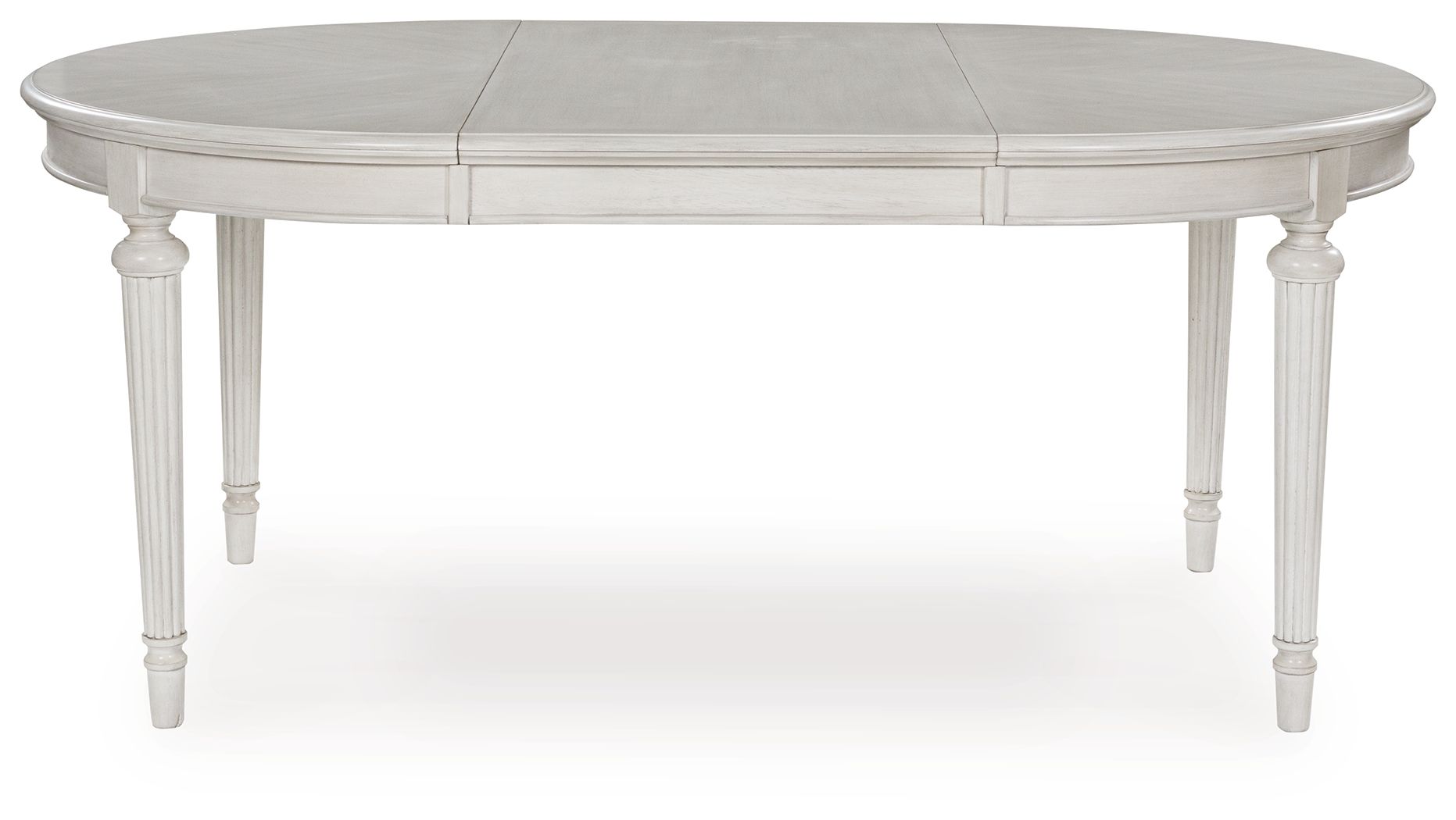 Montelaine - Table de salle à manger ovale avec rallonge - Blanc antique