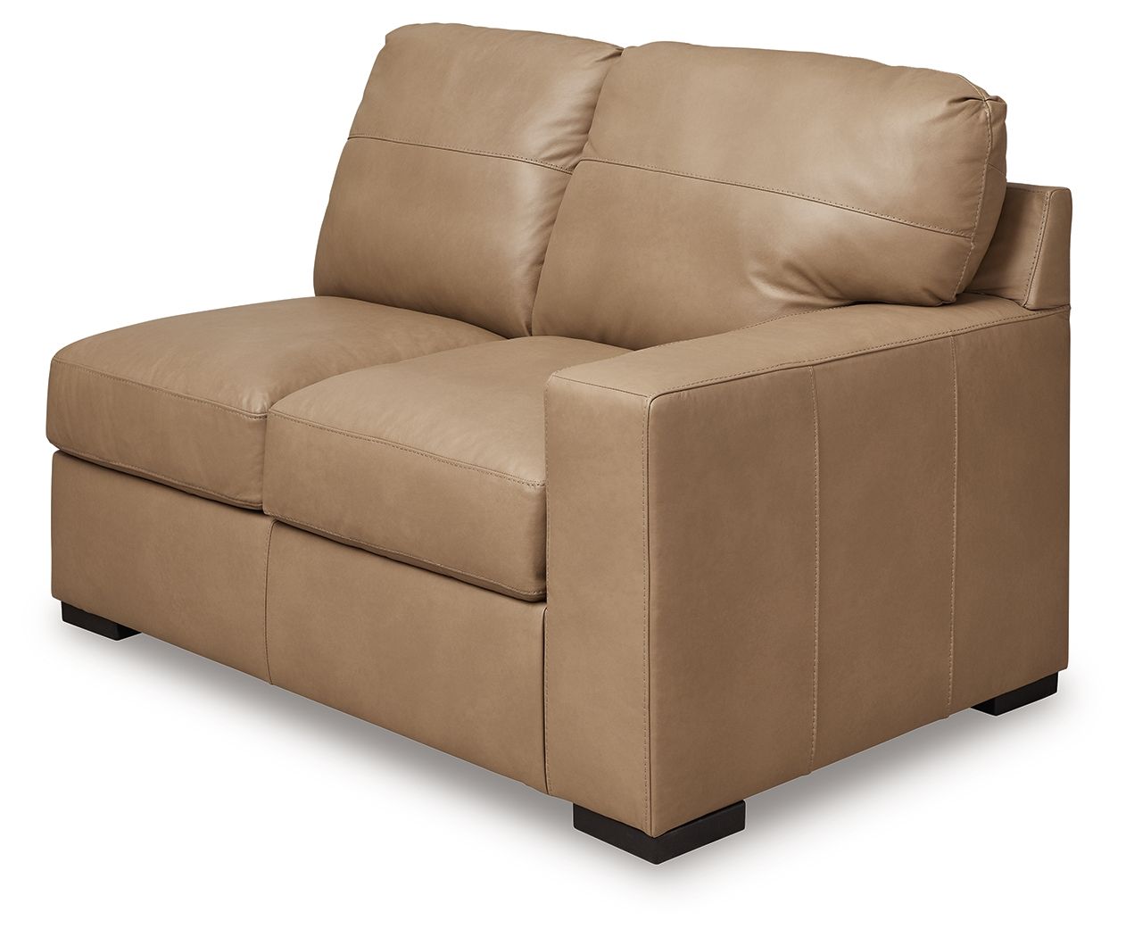 Bandon – Sectionnel 4 places avec causeuse accoudoir droit – Cuir assorti – Caramel
