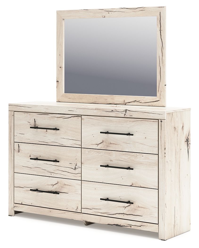 Lawroy - Commode et miroir - Bois clair naturel