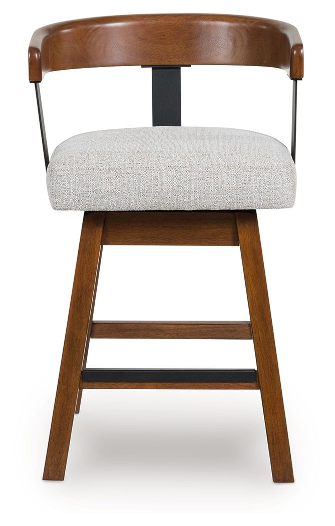 Ralene - Tabouret de bar pivotant rembourré (Lot de 2) - Brun moyen
