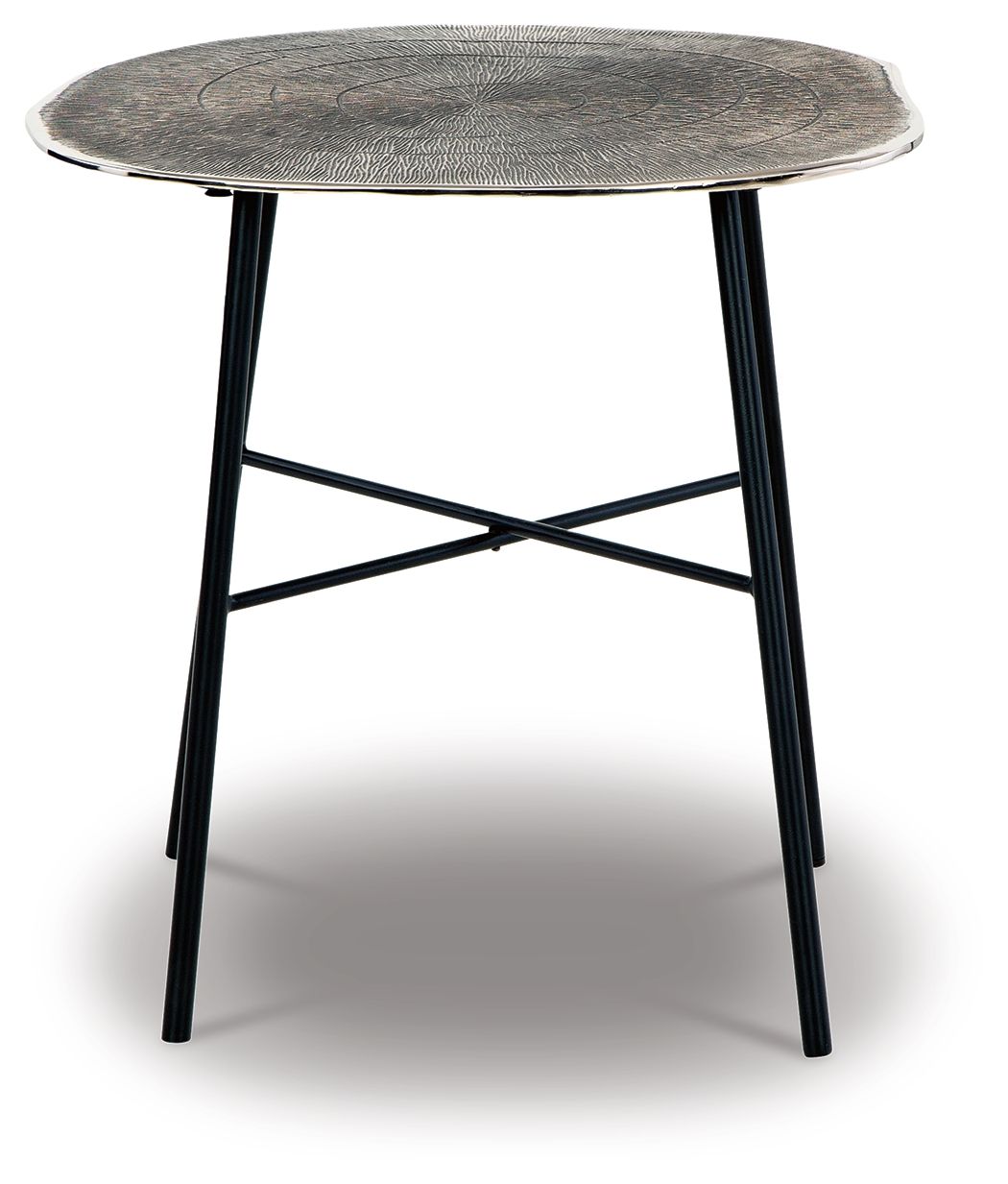 Laverford - Table d'appoint ronde - Chrome / Noir