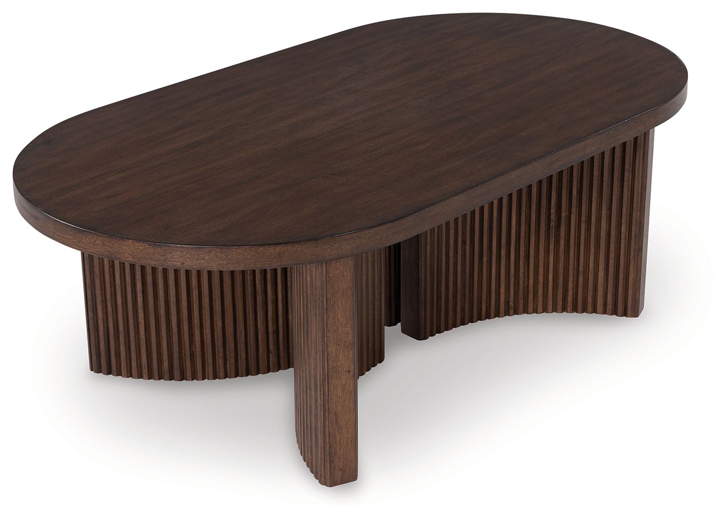 Korestone - Table basse ovale - Brun foncé