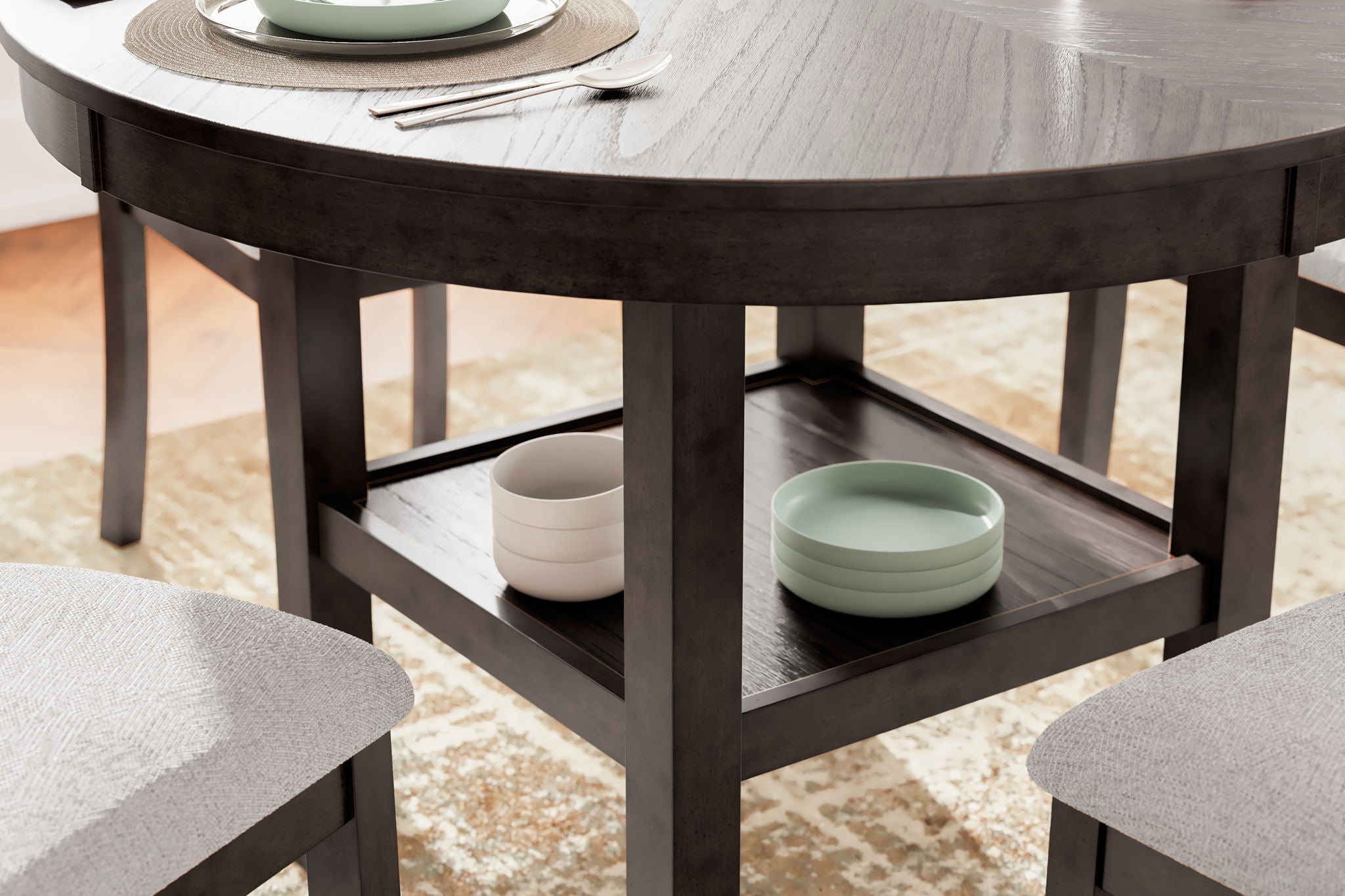Langwest - Ensemble table et chaises de salle à manger (5 pièces) - Marron