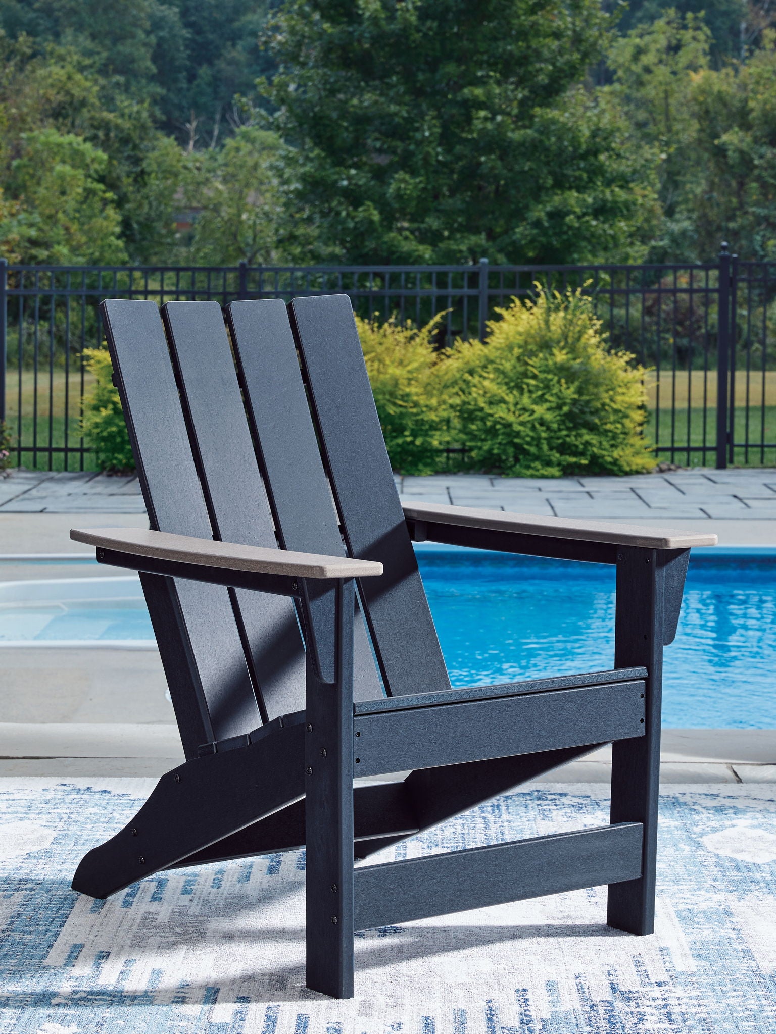 East Beach - Chaise Adirondack - Noir / Beige