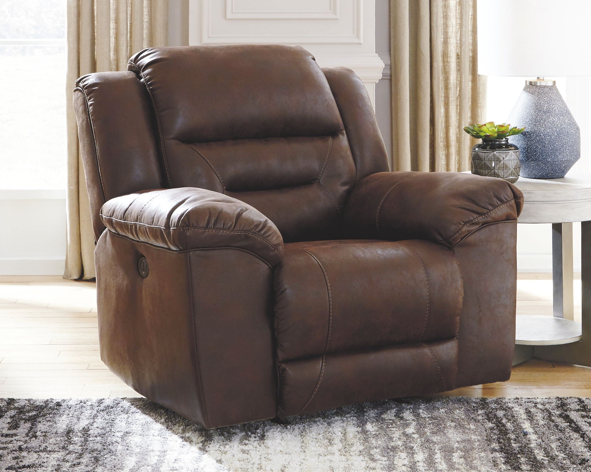 Stoneland - Fauteuil inclinable motorisé - Similicuir - Chocolat