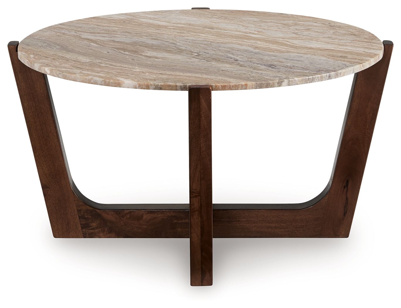 Tanidore - Table basse ronde - Brun chaud