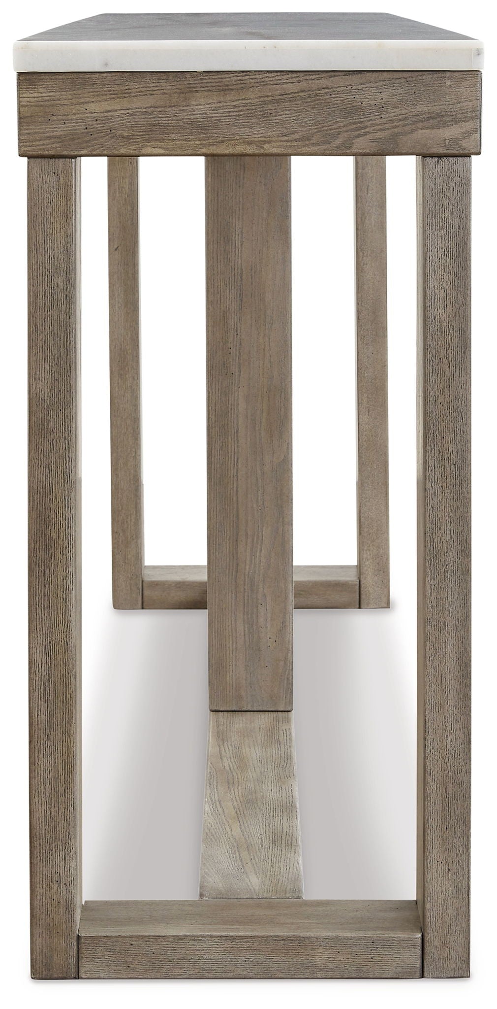 Loyaska - Table d'appoint pour canapé - Marron / Ivoire