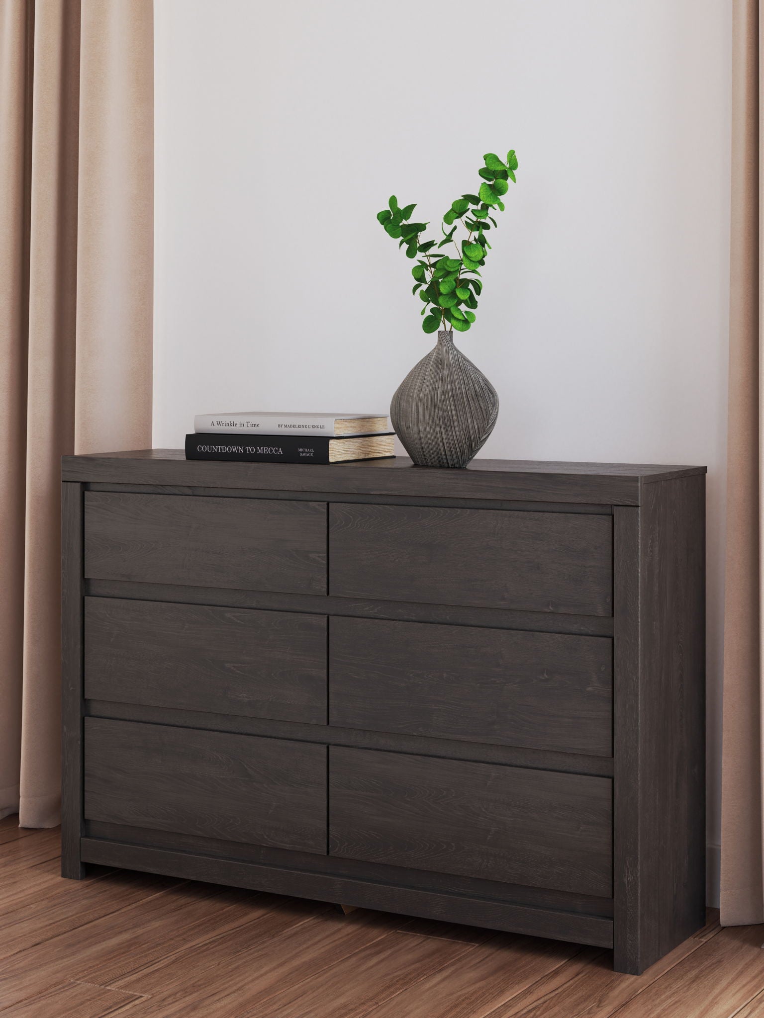 Commode Fraluna à six tiroirs – Anthracite