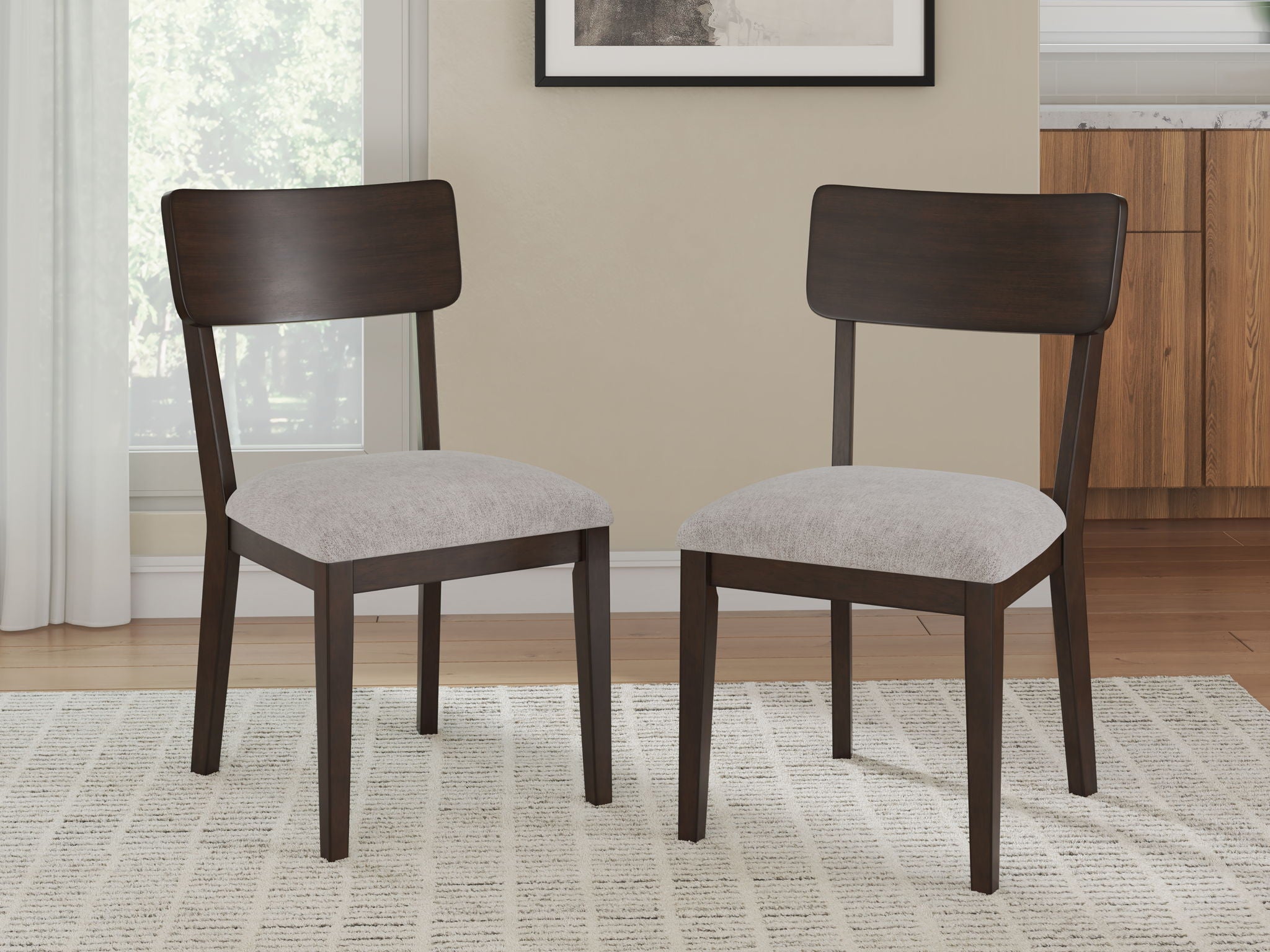 Mallenette - Chaises de salle à manger capitonnées (lot de 2) - Merlot
